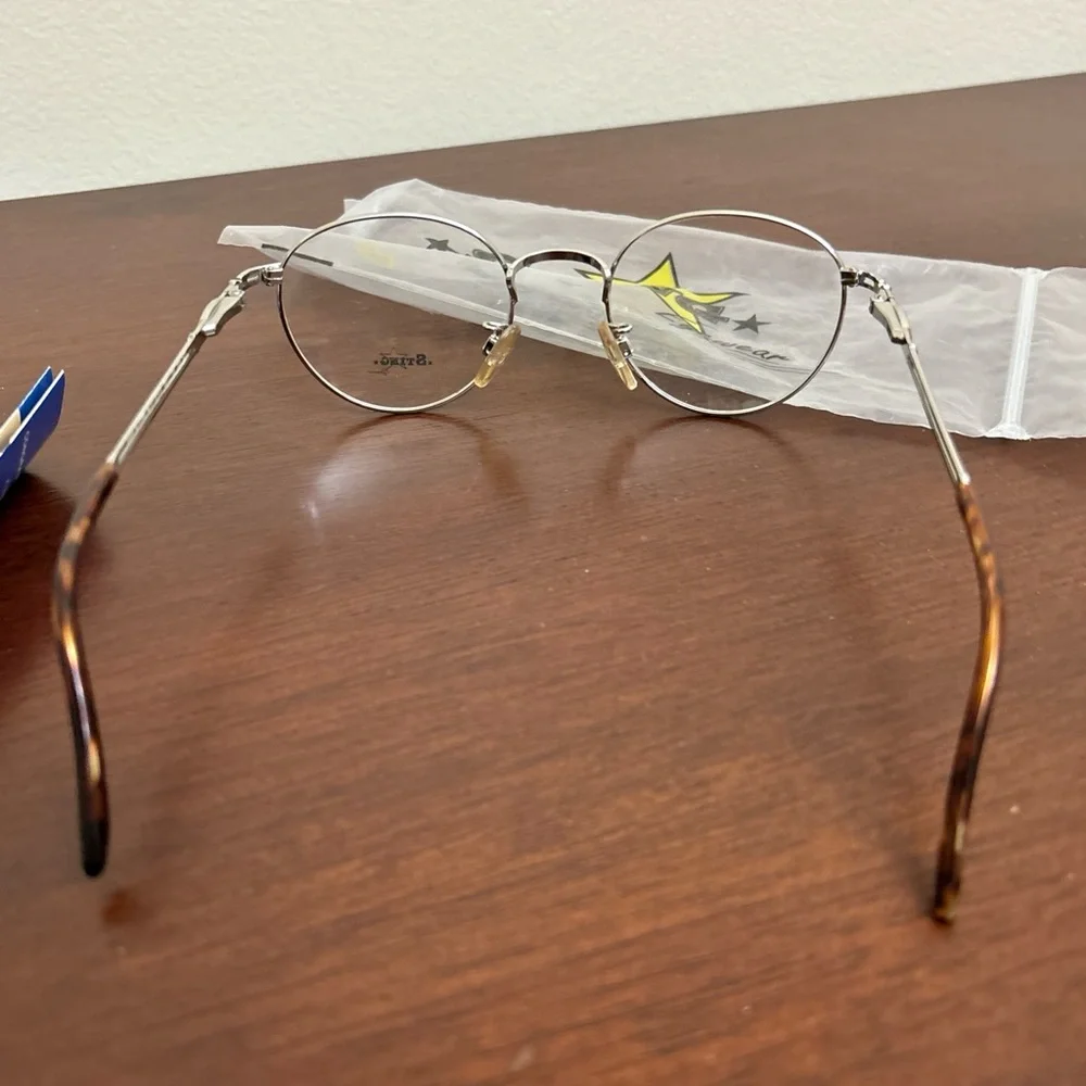 Sting 4153 Eyeglasses Frames Tortoise Gold Round Full Rim Silver